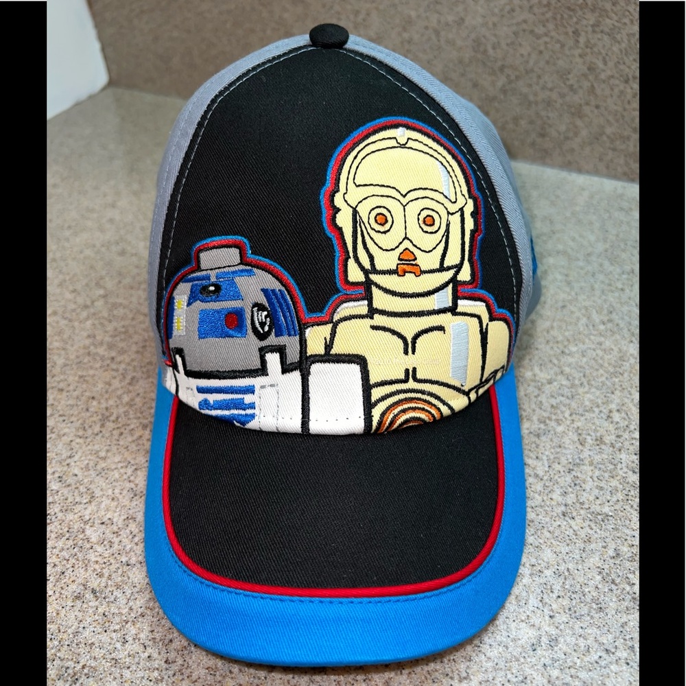 Childrens BNWT Lego Star Wars Adjustable Baseball Hat Cap with R2D2 & C-3PO